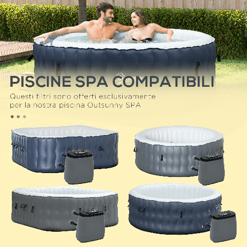 Outsunny-Set-6-Filtri-per-Piscine-e-Spa-Gonfiabili-in-Tessuto-non-Tessuto-Ø10.5x8cm-Blu-e-Bianco