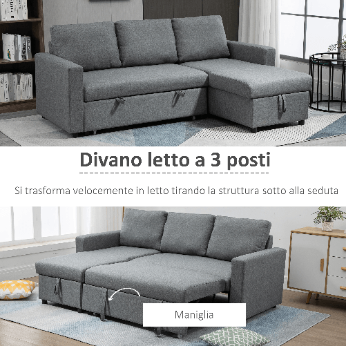 HOMCOM-Divano-Letto-3-Posti-e-Penisola-con-Contenitore-Rivestimento-Tessuto-Effetto-Lino-211.5x146x85cm