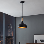 Lampadario-Contemporaneo-Sabinar-Medio-1-Luce-Metallo-Nero-E-Marrone