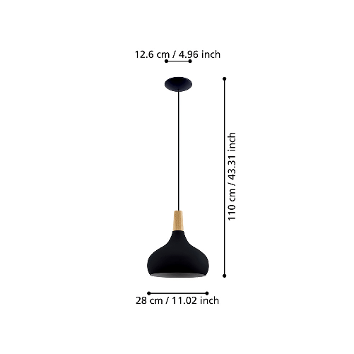 Lampadario-Contemporaneo-Sabinar-Medio-1-Luce-Metallo-Nero-E-Marrone