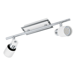 Eglo Spot Moderno Davida In Acciaio Cromo 2 Luci Gu10 4,6W Ip20