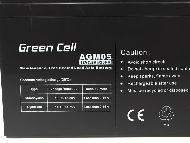 Green-Cell-AGM05-batteria-UPS-Acido-piombo-VRLA-12-V-72-Ah--Green-Cell-AGM-VRLA-12V-7.2Ah-maintenance-free-battery-for-a