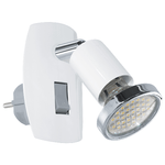 Eglo Applique Moderna Mini 4 Acciaio Bianco 1 Luce Gu10 2,8W