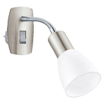 Eglo Applique Contemporanea Dakar 3 Acciaio Nichel Satinato 1 Luce E14 25W