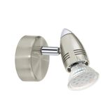 Eglo Spot Moderno Magnum Led In Acciaio Nichel Satinato 1 Luce Gu10 2,8W 3000K Ip20