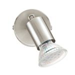 Eglo Spot Moderno Buzz Led In Acciaio Nichel Satinato 1 Luce Gu10 2,8W Ip20