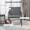 HOMCOM-Sedia-Moderna-per-Soggiorno-e-Camera-da-Letto-con-Braccioli-Seduta-Imbottita-e-Tessuto-Effetto-Lino-65.5x85x85-cm