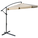 Outsunny Ombrellone da Giardino Ø2.7x2.7m a Braccio con Tettuccio Regolabile, Marrone Chiaro