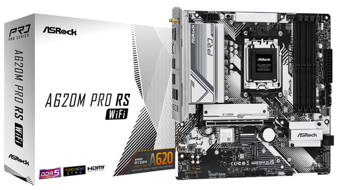 Asrock-A620M-Pro-RS-WiFi-AMD-A620-Presa-di-corrente-AM5-micro-ATX