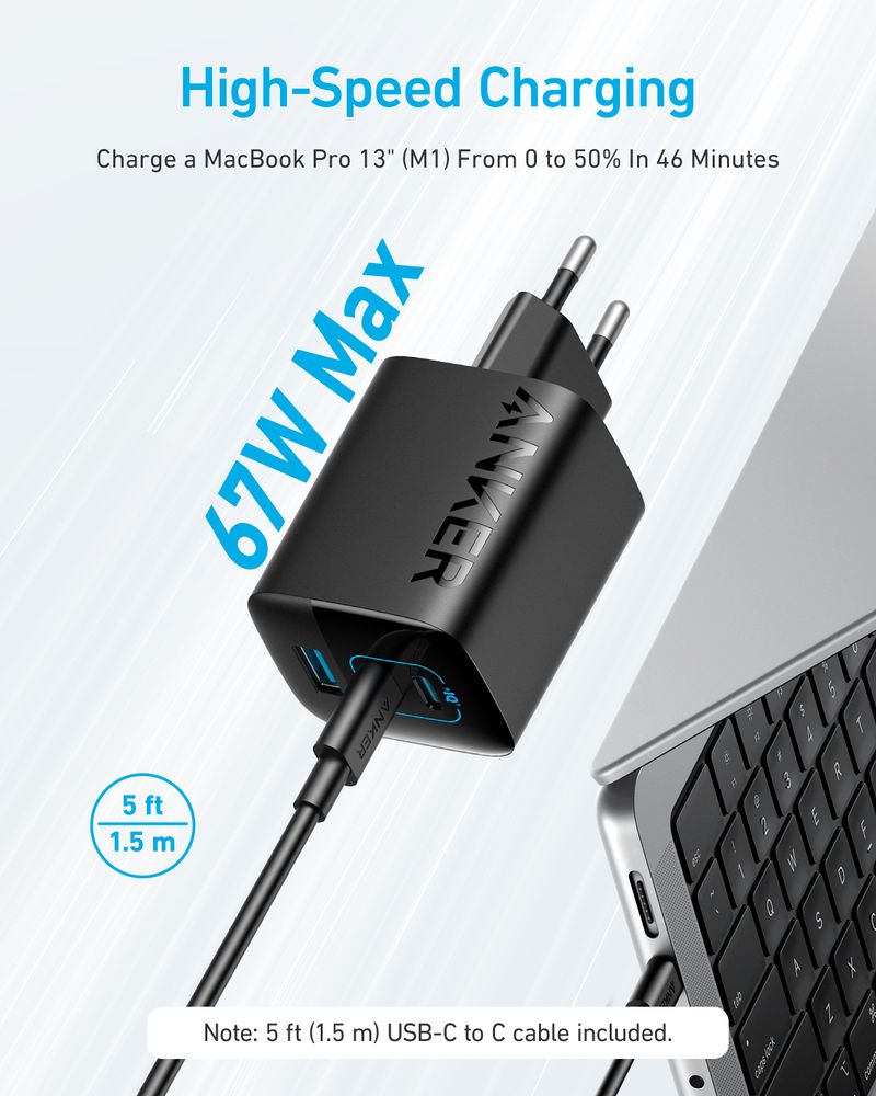 Anker-336-Charger-67W-Computer-portatile-Telefono-cellulare-Computer-portatile-Power-bank-Smartphone-Orologio-intelligen