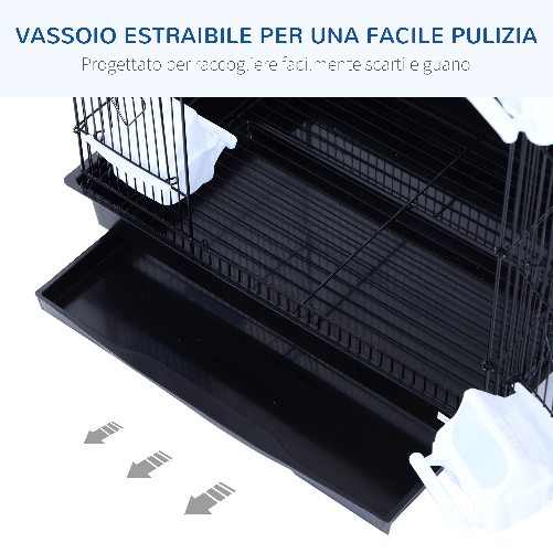 PawHut-Voliera-Gabbia-per-Uccelli-Realizzata-in-Filo-di-Ferro-con-Vassoio-47.5-x-36-x-91cm-Nero