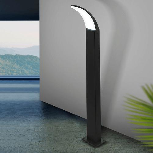 Piantana-Moderna-Da-Esterno-Fiumicino-Led-Alluminio-Nero-H90Cm