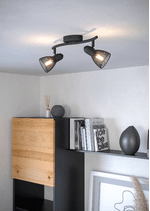 Spot-Moderno-Carovigno-In-Acciaio-Nero-2-Luci-E14-40W-Ip20