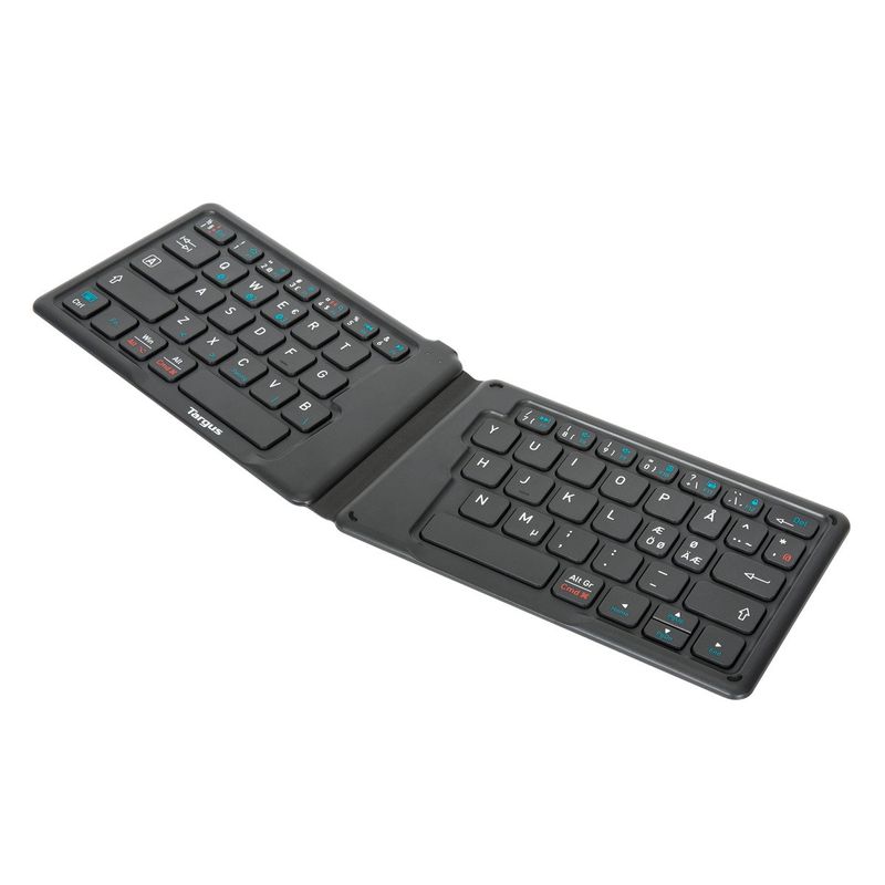 Targus-AKF003NO-tastiera-Bluetooth-QWERTY-Nordic-Nero--FOLDING-ERGONOMIC-TABLET-KB---NO----Versione-UK