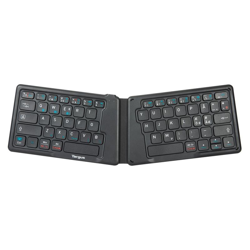 Targus-AKF003NO-tastiera-Bluetooth-QWERTY-Nordic-Nero--FOLDING-ERGONOMIC-TABLET-KB---NO----Versione-UK