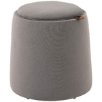 HOMCOM Pouf Contenitore in Velluto 2 in 1 Convertibile in Tavolino da Caffè, Ø44x47.5cm, Grigio