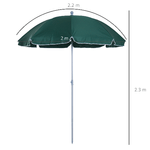 Outsunny-Ombrellone-da-Esterni-2x2.3-m-Portatile-e-con-Tettuccio-Inclinabile-in-Poliestere-Verde-Scuro