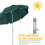 Outsunny-Ombrellone-da-Esterni-2x2.3-m-Portatile-e-con-Tettuccio-Inclinabile-in-Poliestere-Verde-Scuro