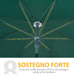 Outsunny-Ombrellone-da-Esterni-2x2.3-m-Portatile-e-con-Tettuccio-Inclinabile-in-Poliestere-Verde-Scuro