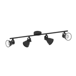 Eglo Spot Moderno Seras 2 In Acciaio Nero 4 Luci Gu10 3W Ip20