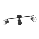 Eglo Spot Moderno Seras 2 In Acciaio Nero 3 Luci Gu10 3W Ip20