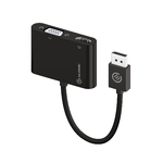 ALOGIC DP-VGHD4K-ADP cavo e adattatore video DisplayPort HDMI  VGA D-Sub Nero (ALOGIC 2-IN-1 DISPLAYPORT TO - HDMI VGA A