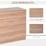 HOMCOM-Cassettiera-Salvaspazio-in-Legno--Como-con-4-Cassetti-per-Camera-da-Letto-Rovere-72x33.5x67cm