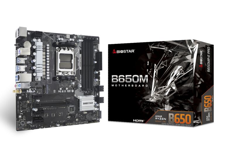 Biostar-B650MP-E-PRO-scheda-madre-AMD-B650-Presa-di-corrente-AM5-micro-ATX