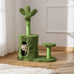 PawHut-Albero-Tiragraffi-per-Gatti-Fino-4.5kg-a-Forma-di-Cactus-con-Palline-e-Cuccia-60x35x78cm---Verde