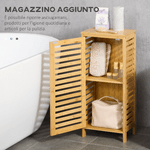 kleankin-Armadietto-Bagno-in-Bambu-con-Ripiano-Interno-Regolabile-30x19.9x70-cm-color-Legno