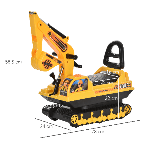 Homcom-Escavatore-Ruspa-Giocattolo-Cavalcabile-per-Bambini-max.-30-kg