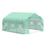 Outsunny Serra da Giardino 3.5 x 3 x 2m con Tetto Spiovente in PE, Porta e 6 Finestre, Verde