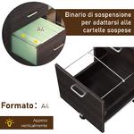 Vinsetto-Schedario-da-Ufficio-Cassettiera-Per-Scrivania-in-Legno-2-Cassetti-Serratura-con-2-Chiavi-Nero-40x45x55.6cm