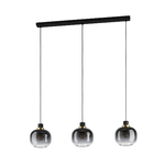 Eglo Lampadario Contemporaneo Oilella 3 Luci Acciaio Nero E Ottone Diffusore Nero