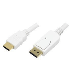 LogiLink 2m, HDMI-DP DisplayPort Bianco