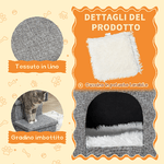 PawHut-Scaletta-per-Cani-e-Gatti-10kg-max-a-3-Gradini-con-Casetta-per-Cani-e-Spazio-Portaoggetti-73.5x33x40.5-cm-Grigio