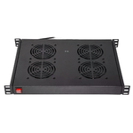 Link Ripiano Per Armadi Rack19 Con 4 Ventole Nero 4 Agganci 483X330X44Mm Con Termostato