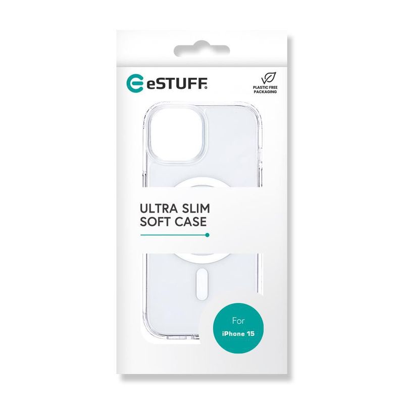 eSTUFF-ES67140025-custodia-per-cellulare-155-cm-6.1-Cover-Trasparente--Cover-for-BERLIN-iPhone-15-Clear---Magnetic-Cover