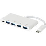 ESTUFF ES623007WH hub di interfaccia USB 3.2 Gen 1 3.1 Gen 1 Type-C 5000 Mbit/s Bianco (USB-C Charging Hub - 4 x USB3.0