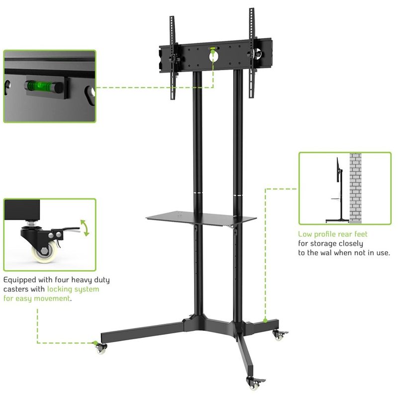 Techly--Porta-TV-mobile--TV-LED-LCD-30-65-pollici-60-kg-150-cm-regolabile