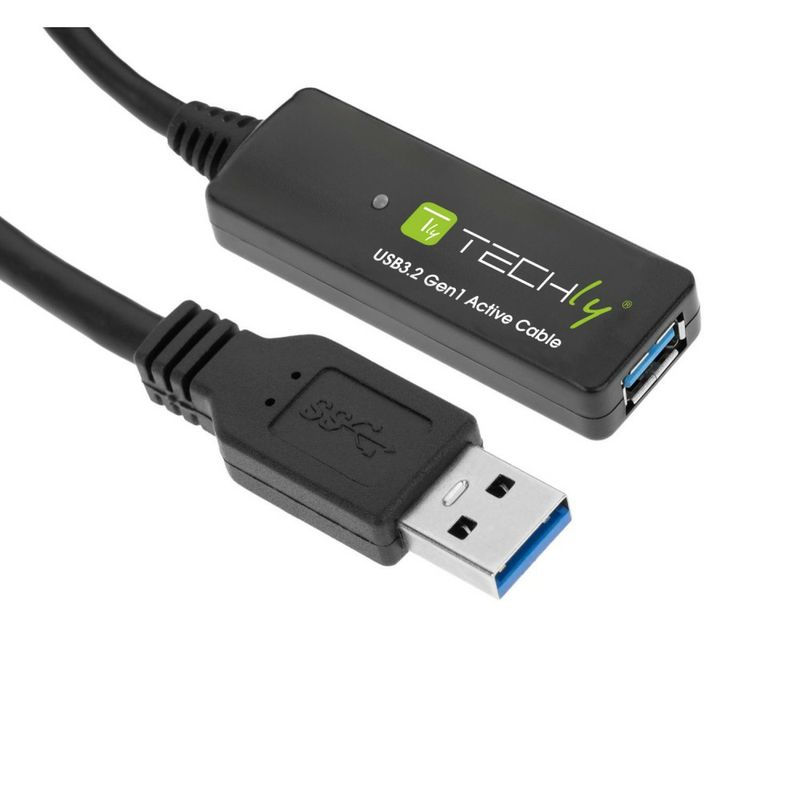 Techly-ICUR30100G-cavo-USB-10-m-USB-3.2-Gen-1--3.1-Gen-1--USB-A-Nero