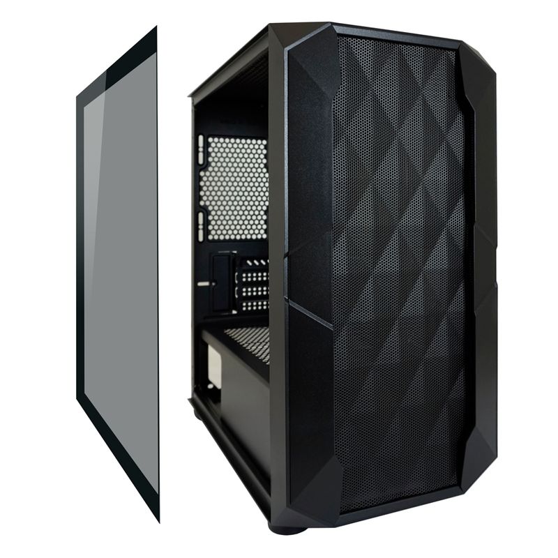 Custodia-Micro-ATX-712MB-Gaming-nero-USB3.2-Audio-senza-alimentatore-PolynomX