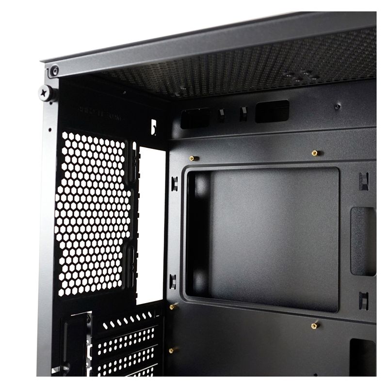 Custodia-Micro-ATX-712MB-Gaming-nero-USB3.2-Audio-senza-alimentatore-PolynomX