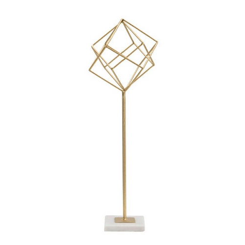Soprammobile moderno in metallo dorato con cubi - CUBIX