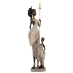 Scultura masai tribale con figlio cm 11,5X8,5X46 - MASILO