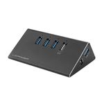 LC-Power LC-HUB-ALU-2B-4 hub di interfaccia USB 3.2 Gen 1 (3.1 Gen 1) Type-A 5000 Mbit/s Nero