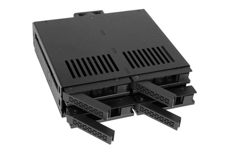 IcyDock-ExpressCage-MB324SP-B---4-Bay-2.5--SAS-SATA-HDD---SSD-Hot-Swap-Cage-for-External-5.25--Bay