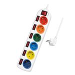 2direct LogiLink Multicolor - prolunga - AC 250 V - 3680 watt - connessioni in uscita: 6 (6 x alimentazione CEE 7/3)