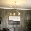 HOMCOM-Lampada-a-Sospensione-in-Metallo-Oro-con-10-Luci-per-Cucina-Soggiorno-e-Camera-da-Letto-65x65x78.5-cm