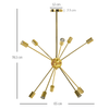 HOMCOM-Lampada-a-Sospensione-in-Metallo-Oro-con-10-Luci-per-Cucina-Soggiorno-e-Camera-da-Letto-65x65x78.5-cm
